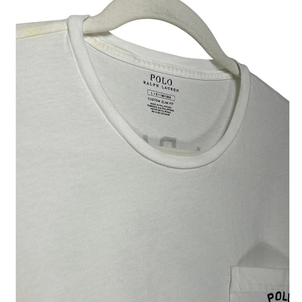 Polo Ralph Lauren Mens White Nautical Anchor Pocket Long Sleeve T-Shirt‎ Large